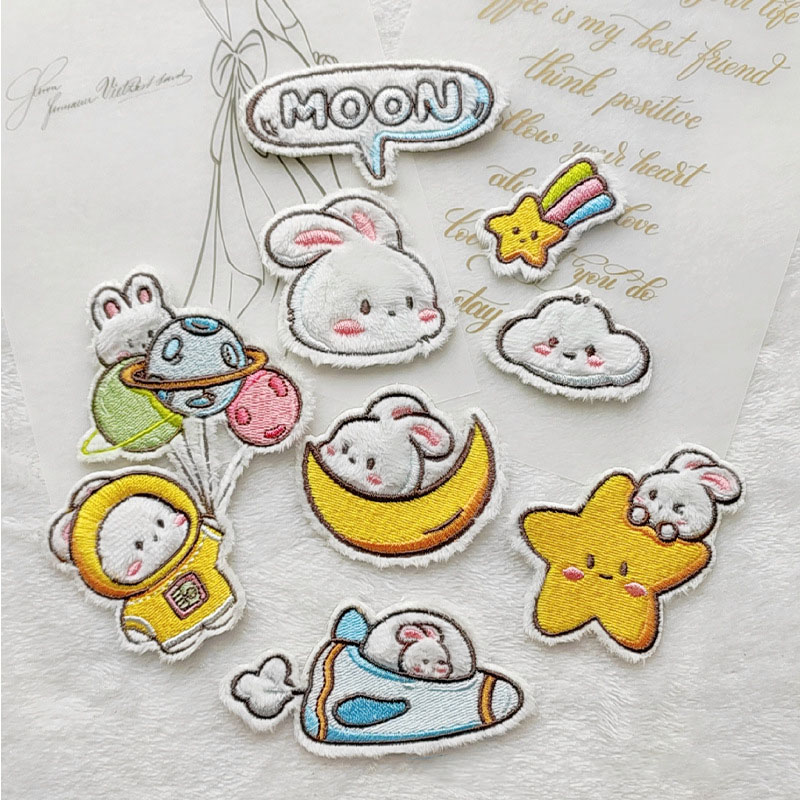 Embroidery Garments - 子供のための漫画の動物の絵のパッチ,自己粘着性の刺繍パッチ,ジーンズのアップリケ,装飾的な電話ケース,バックパック