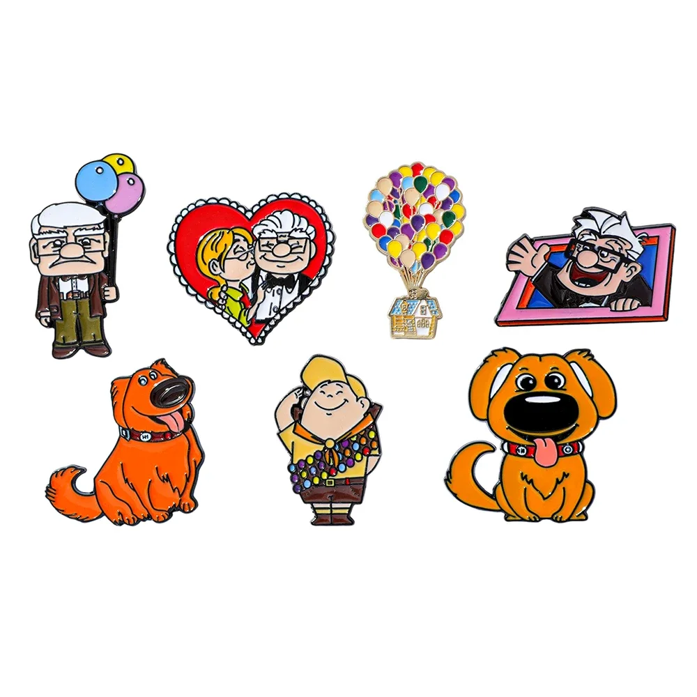 Embroidery Bali - 7 個アニメ漫画ブローチクリエイティブ犬バルーンエナメルピン金属バッジジュエリー衣類バックパックアクセサリー友人へのギフト
