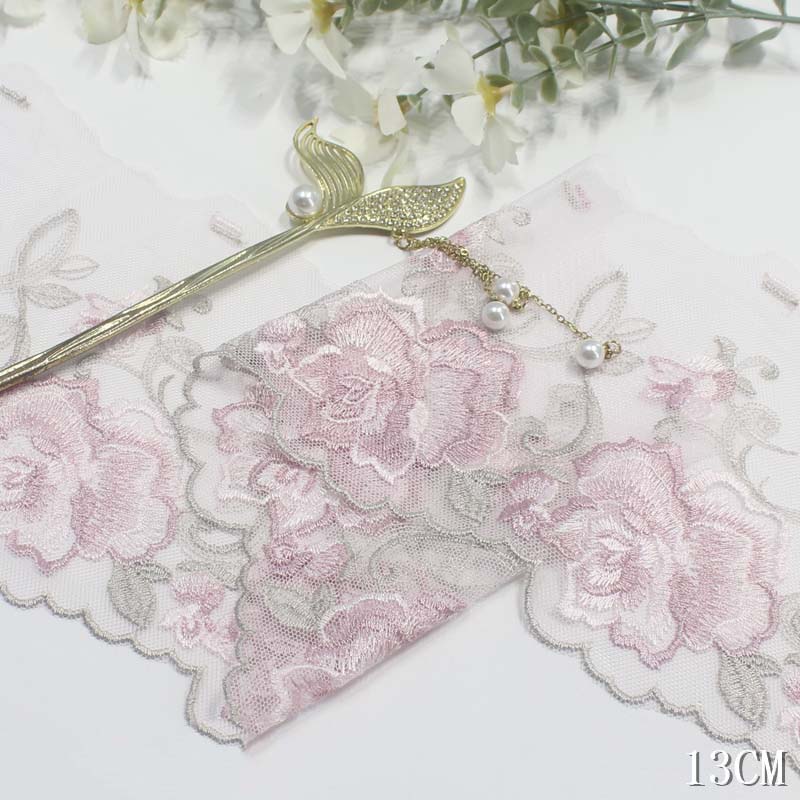 女性のための花柄の刺繍レーストリム,黄色,紫,ピンク,青,ラ - Embroidery Yellow Dress のレビューと価格