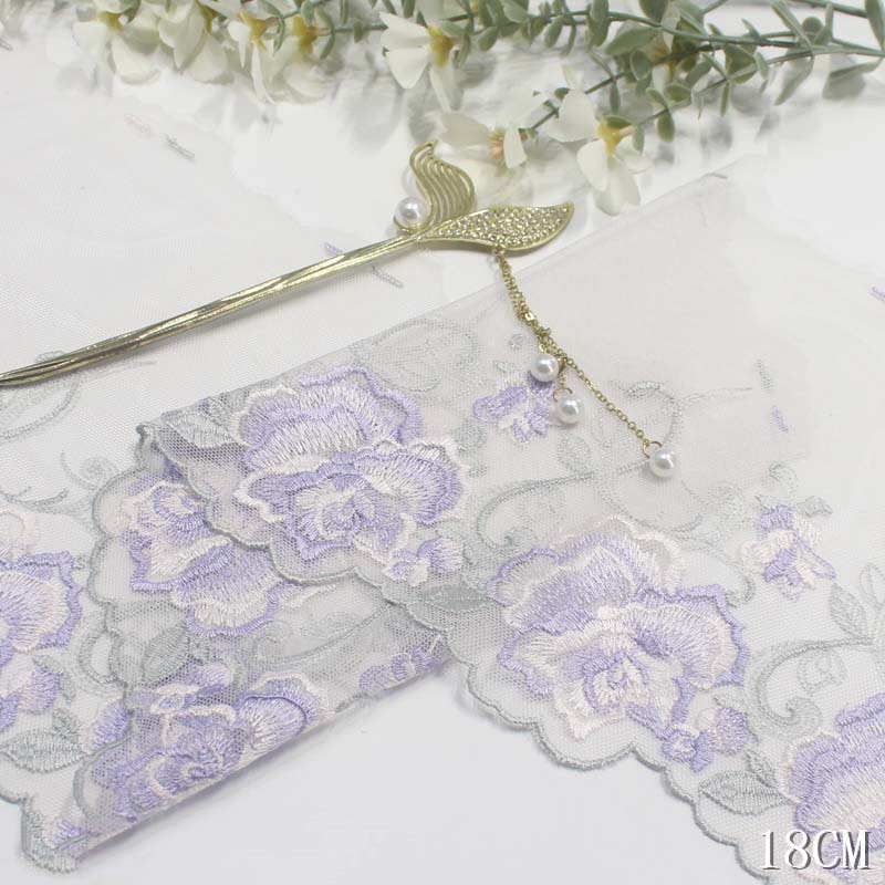 女性のための花柄の刺繍レーストリム,黄色,紫,ピンク,青,ラ - Embroidery Yellow Dress のレビューと価格