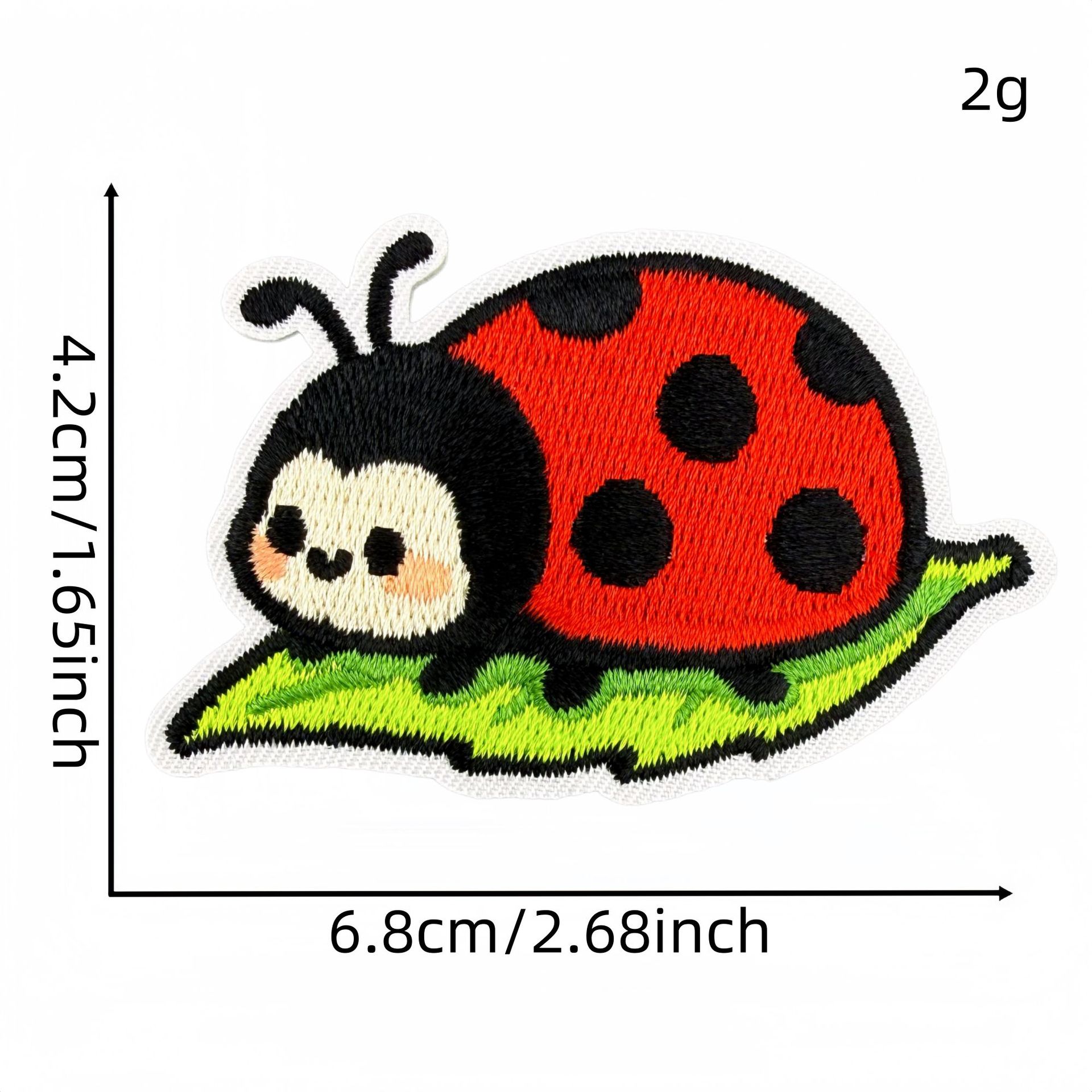 10個入り、漫画風のテントウムシの刺繍ワッペン。衣類のDIY - Embroidery Lady Bug のレビューと価格