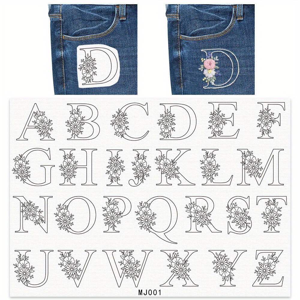 花柄の文字Dデザインの刺繍安定剤1個 - 手縫い用の自己粘着 - Embroidery Meaning のレビューと価格