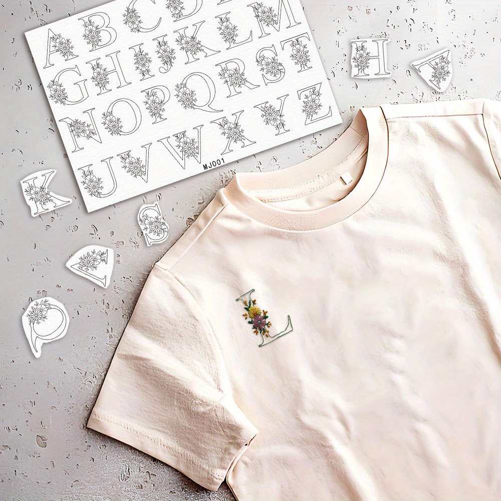 花柄の文字Dデザインの刺繍安定剤1個 - 手縫い用の自己粘着 - Embroidery Meaning のレビューと価格