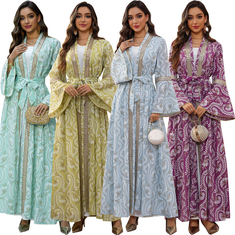 2 個イスラム教徒の女性のドレスドバイアバヤカフタントルコ刺 - Embroidery Kebaya のレビューと価格