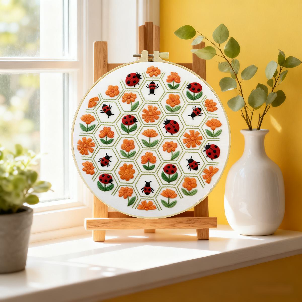 1個 20X20CM/15X15CM 7.87/6.3インチ - Embroidery Lady Bug のレビューと価格